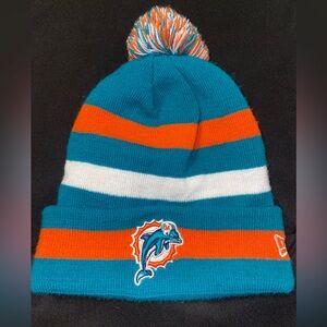 Miami Dolphins Youth Beanie Hat New Era Football Winter Blue Orange Kids NFL